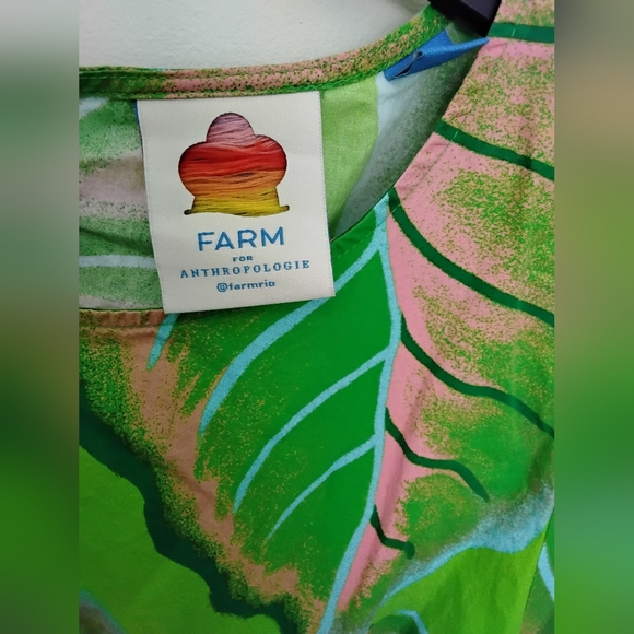 Farm RIO TROPICAL PRINT PUFF SLEEVE DRESS XL - Picture 3 of 5